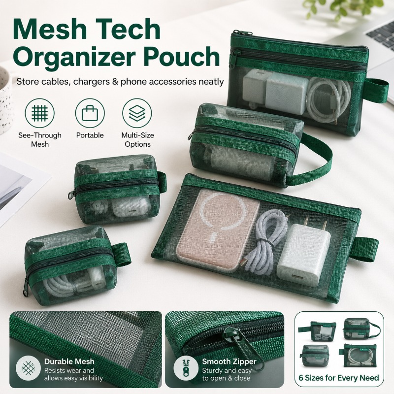 Office Tech Backpack - Pochette de rangement en maille (6